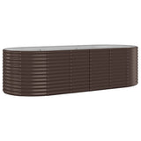 Boîte de planification Vidaxl 249x100x68 cm en poudre et en acier recouvert de brun