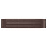 Boîte de planification Vidaxl 322x100x68 cm en poudre et en acier recouvert de marron