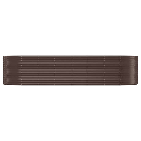 Boîte de planification Vidaxl 322x100x68 cm en poudre et en acier recouvert de marron