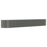 Boîte de planification Vidaxl 507x100x68 cm en poudre-gris en acier recouvert