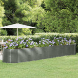 Boîte de planification Vidaxl 507x100x68 cm en poudre-gris en acier recouvert