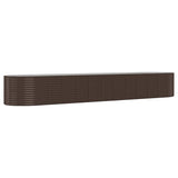 Boîte de planification Vidaxl 507x100x68 cm en poudre et en acier recouvert de marron