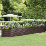 Boîte de planification Vidaxl 507x100x68 cm en poudre et en acier recouvert de marron