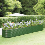Boîte de planification Vidaxl 554x100x68 cm en poudre et en acier recouvert