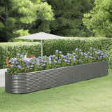 Boîte de planification Vidaxl 554x100x68 cm en poudre et gris en acier recouvert