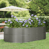 Boîte de planification de Vidaxl 212x140x68 cm en poudre et gris en acier recouvert