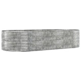 Boîte de planification Vidaxl 291x140x68 cm en poudre en acier couché en argent coloré