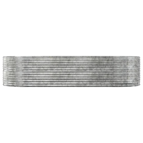 Boîte de planification Vidaxl 291x140x68 cm en poudre en acier couché en argent coloré