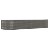 Boîte de planification de Vidaxl 367x140x68 cm en poudre et gris en acier recouvert
