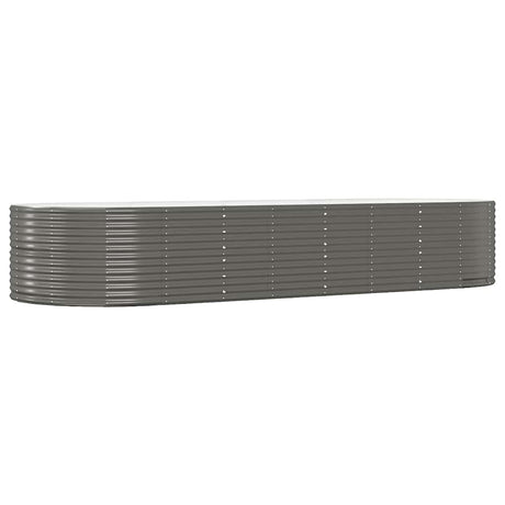 Boîte de planification de Vidaxl 367x140x68 cm en poudre et gris en acier recouvert