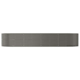 Boîte de planification de Vidaxl 367x140x68 cm en poudre et gris en acier recouvert