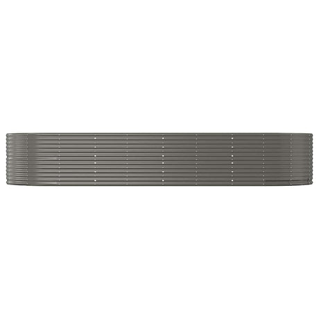 Boîte de planification de Vidaxl 367x140x68 cm en poudre et gris en acier recouvert
