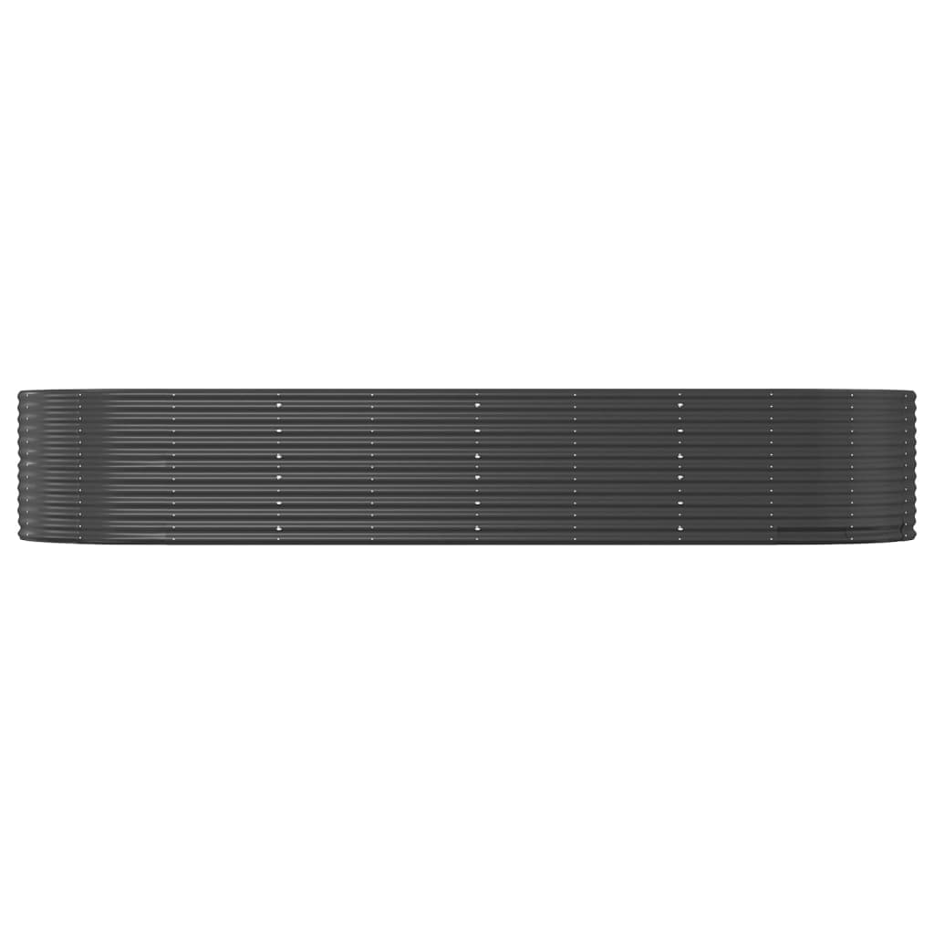 Vidaxl Planter 367x140x68 cm en poudre à anthracite en acier recouvert de