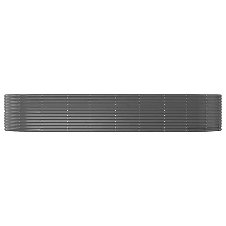 Vidaxl Planter 367x140x68 cm en poudre à anthracite en acier recouvert de