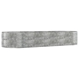 Boîte de planification de Vidaxl 367x140x68 cm en poudre en poudre en argent en acier coloré
