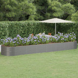 Boîte de planification de Vidaxl 584x140x68 cm en poudre et gris en acier recouvert