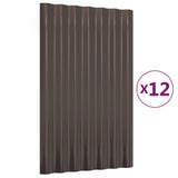 Panneaux de toit Vidaxl 12 ST 60x36 cm en poudre et en acier recouvert