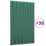 VidaXL roof panels 36 st 60x36 cm powder -coated steel green