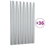 Panneaux de toit vidaxl 36 ST 60x36 cm en poudre en acier en acier couleurs