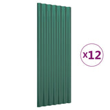 Panneaux de toit Vidaxl 12 ST 100x36 cm en poudre et en acier en acier