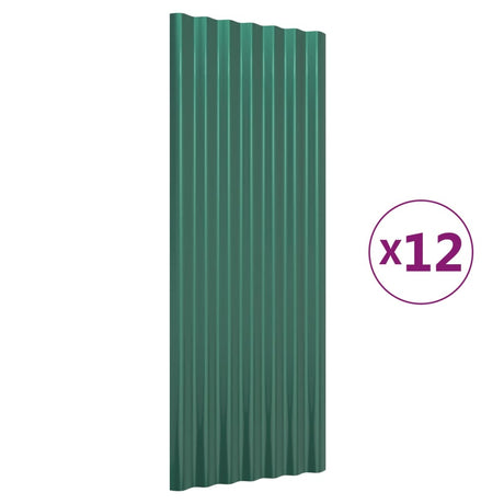 Panneaux de toit Vidaxl 12 ST 100x36 cm en poudre et en acier en acier
