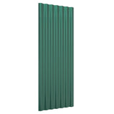 Vidaxl Dach Panels 12 st 100x36 cm puder-kooked Stahl gréng