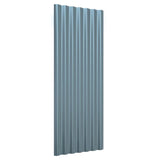 Panneaux de toit Vidaxl 12 ST 100x36 cm en poudre et gris en acier recouvert