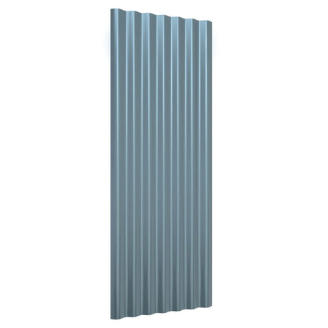 Panneaux de toit Vidaxl 12 ST 100x36 cm en poudre et gris en acier recouvert