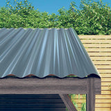 Panneaux de toit Vidaxl 12 ST 100x36 cm en poudre et gris en acier recouvert