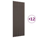 Panneaux de toit Vidaxl 12 ST 100x36 cm en poudre et en acier recouvert