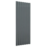Panneaux de toit Vidaxl 12 PCS 100x36 cm en poudre et en acier recouvert d'anthracite -colored