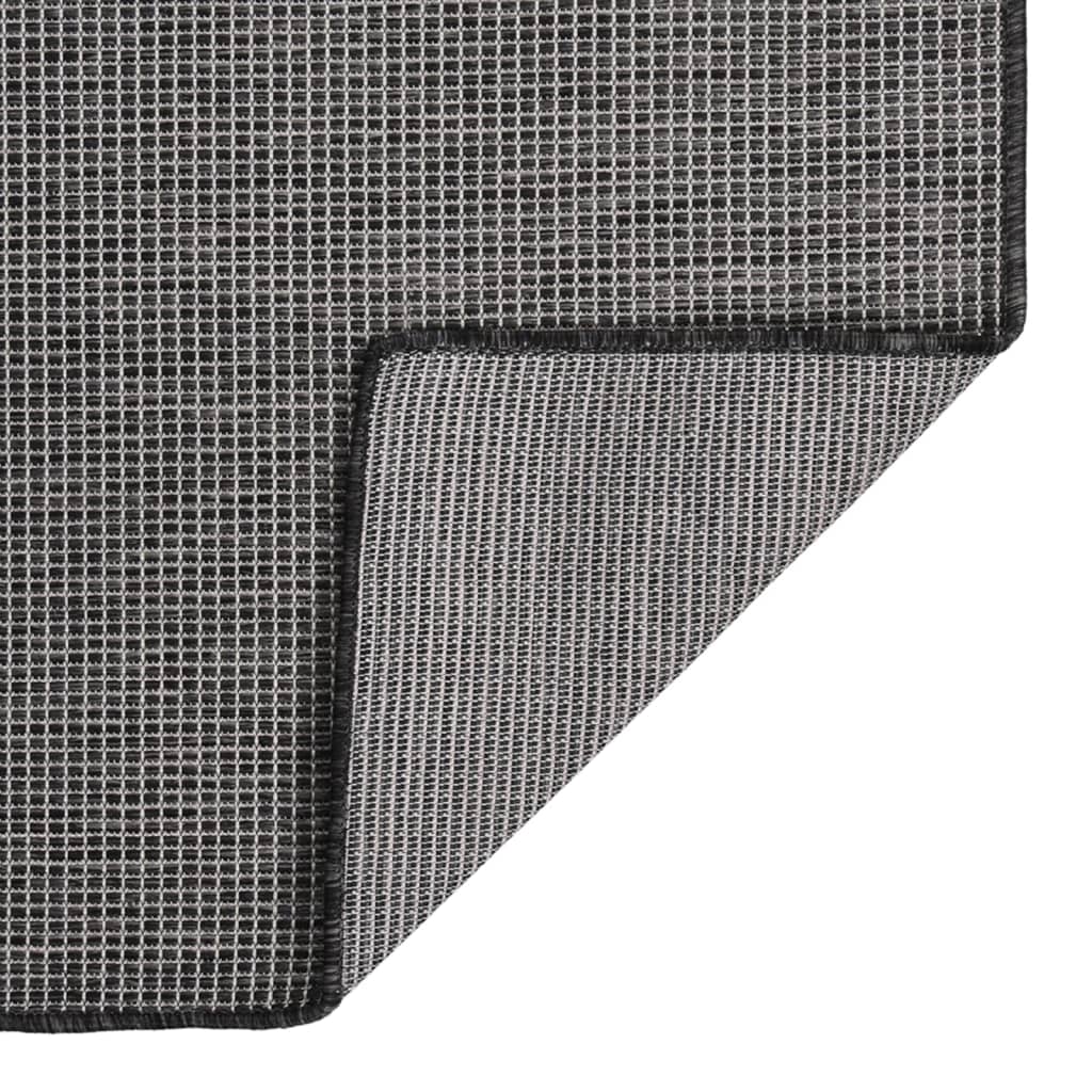Vidaxl extérieur tapis plat tissé 80x150 cm gris