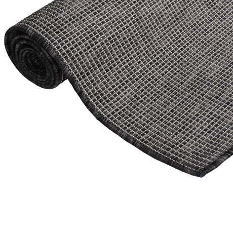 Vidaxl extérieur tapis plat tissé 100x200 cm gris