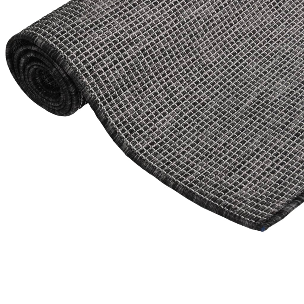 Vidaxl extérieur tapis plat tissé 140x200 cm gris