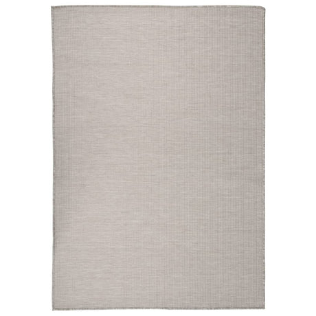 Vidaxl extérieur tapis plat tissé 140x200 cm taupe