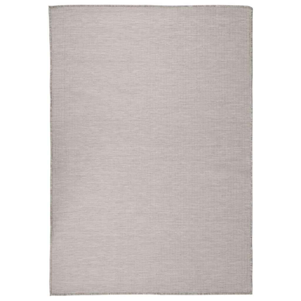 Vidaxl utenfor teppet flat vevd 140x200 cm taupe