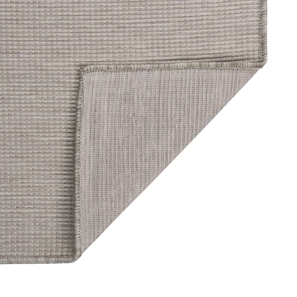 Vidaxl utenfor teppet flat vevd 140x200 cm taupe