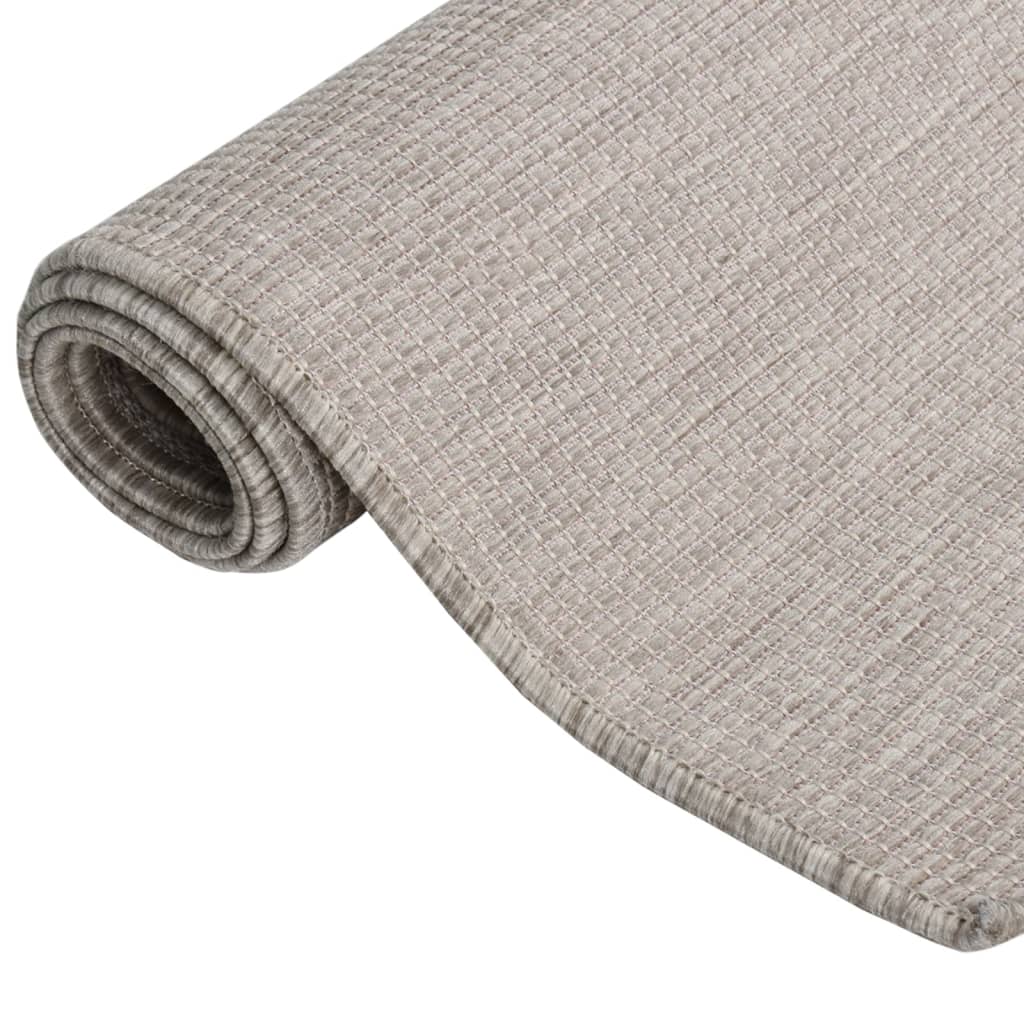 Vidaxl utenfor teppet flat vevd 140x200 cm taupe