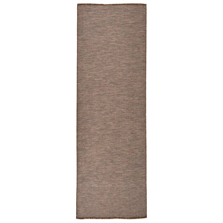 Vidaxl extérieur tapis plat tissé 80x250 cm brun