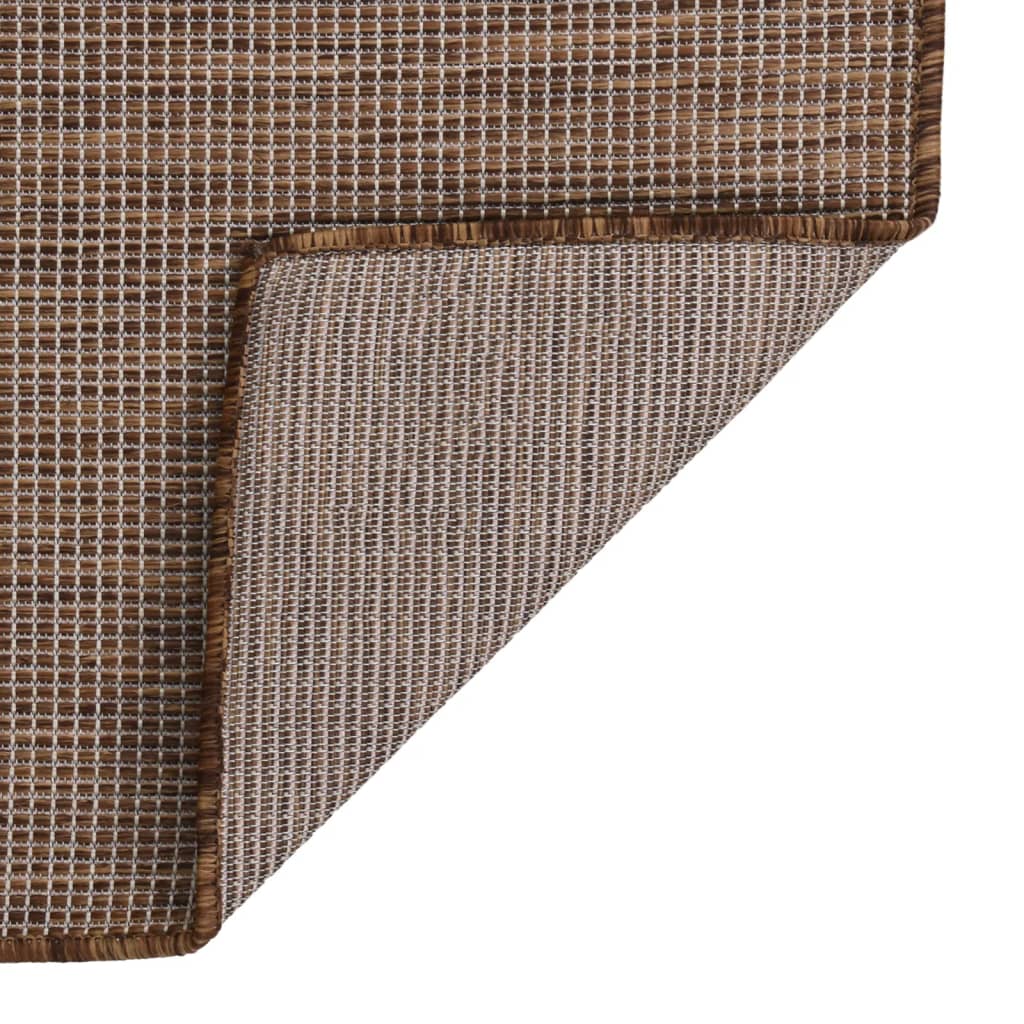 Vidaxl extérieur tapis plat tissé 80x250 cm brun
