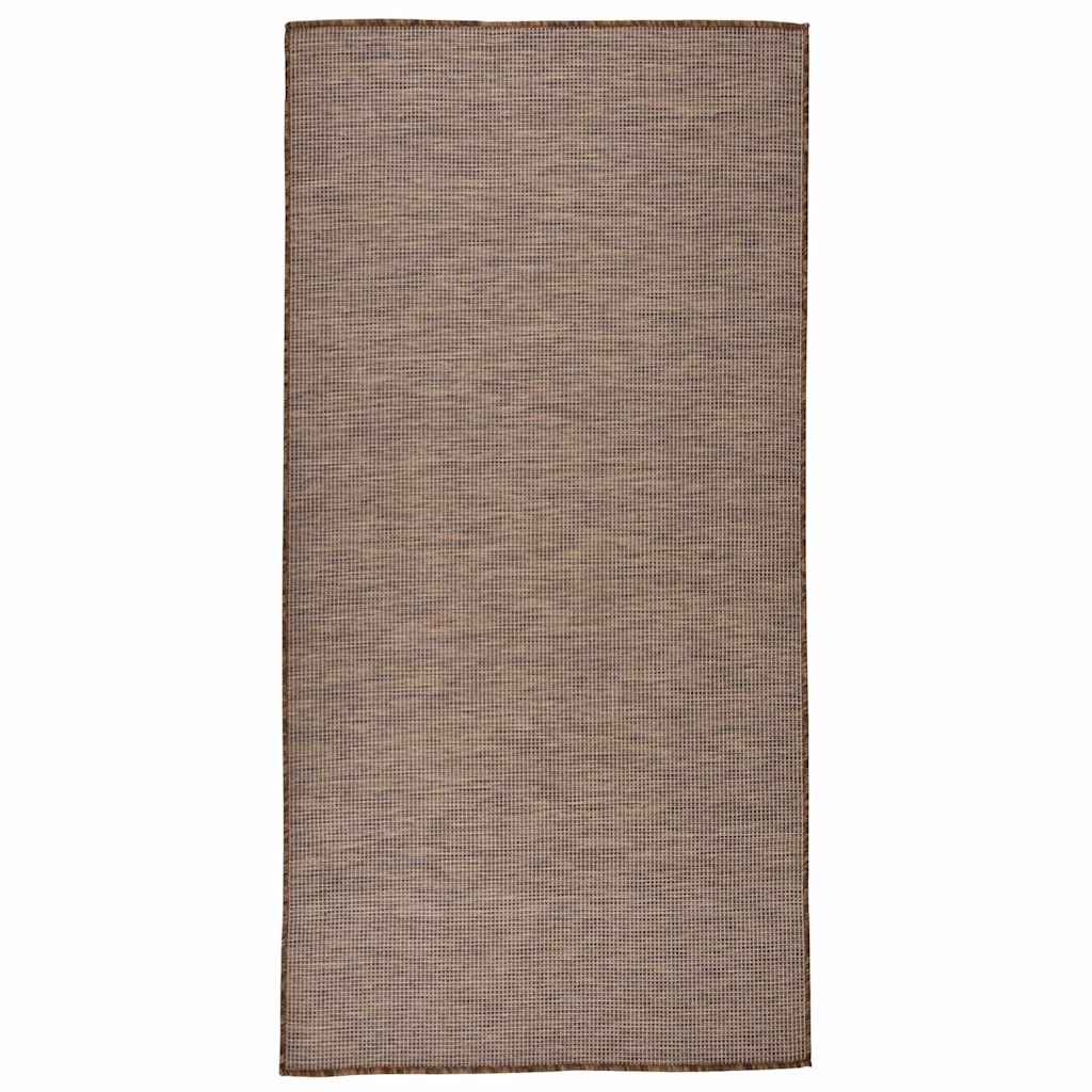 Vidaxx tapis d'extérieur tissé à plat 100x200 cm marron