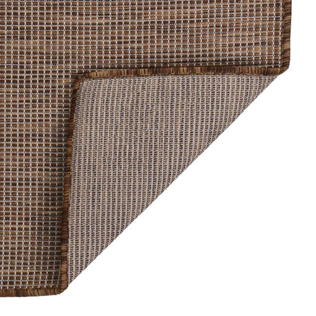 Vidaxx tapis d'extérieur tissé à plat 100x200 cm marron