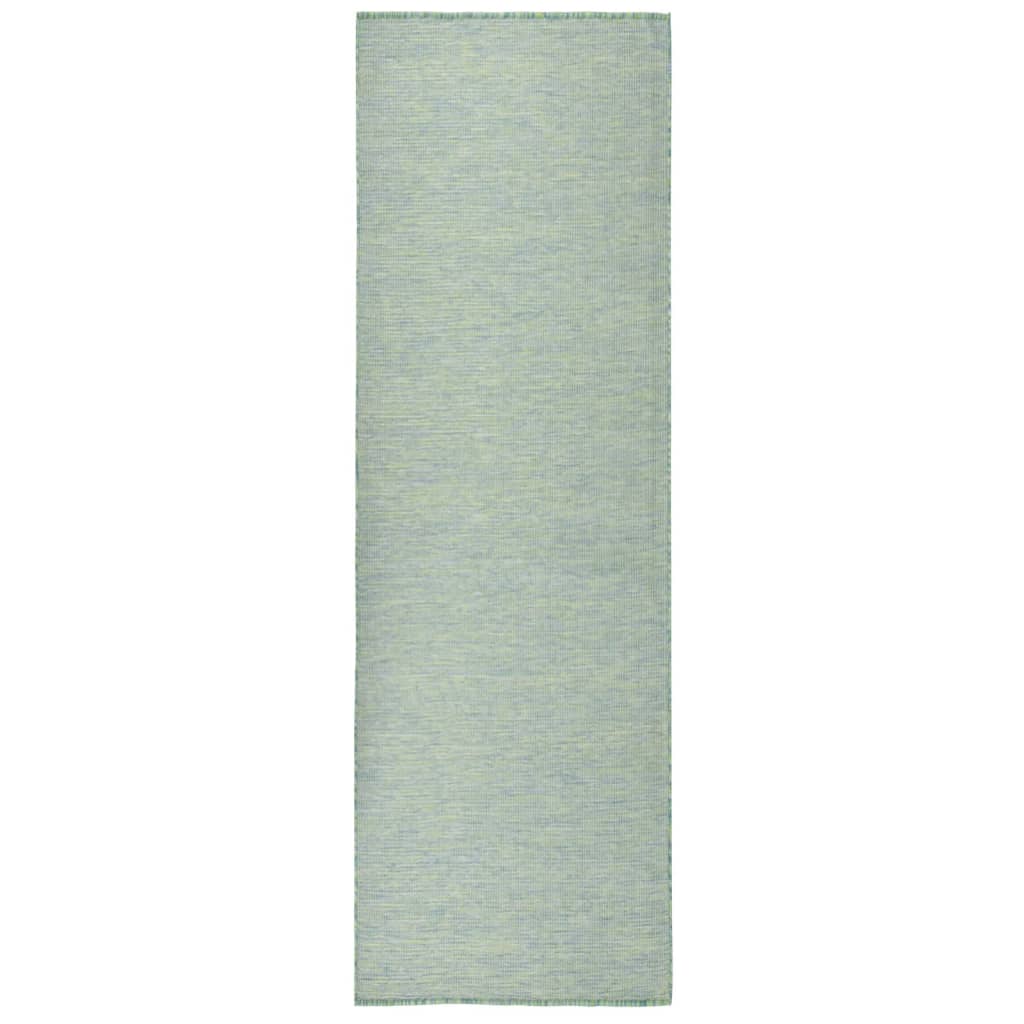 Vidaxl extérieur tapis plat tissé 80x250 cm turquoise