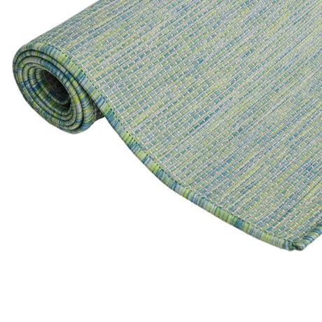 Vidaxl extérieur tapis plat tissé 80x250 cm turquoise
