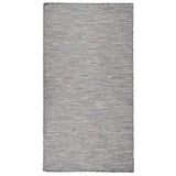 Vidaxl extérieur tapis plat tissé 80x150 cm marron et bleu