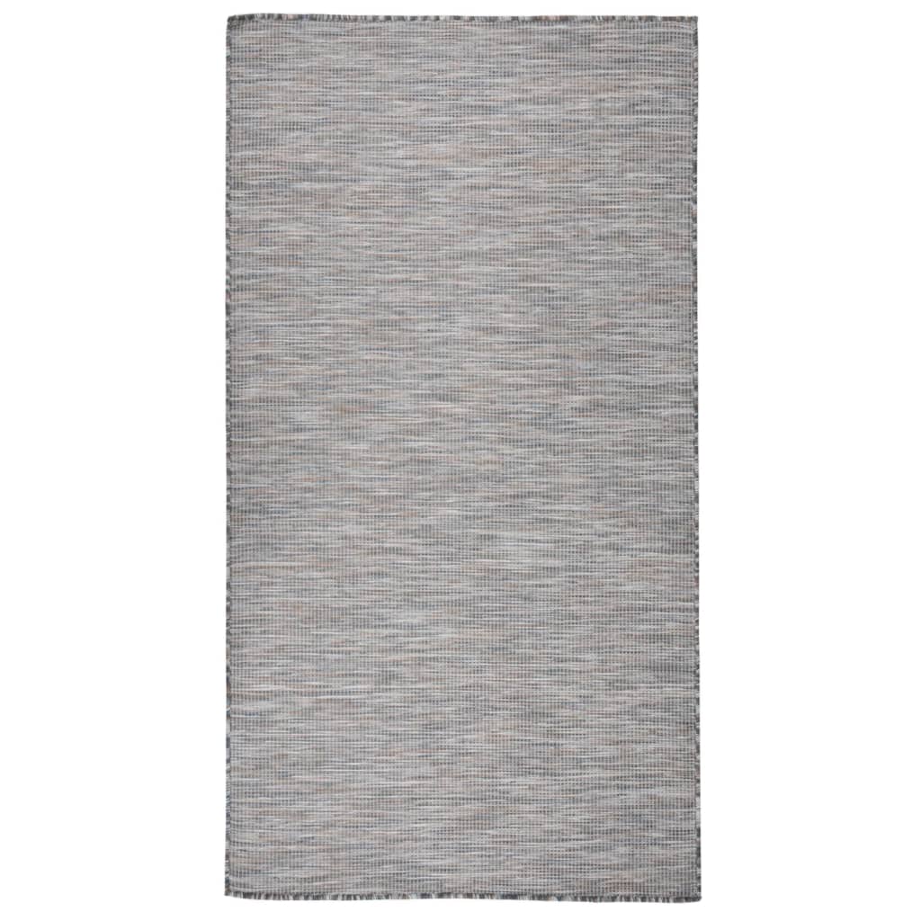 Vidaxl RUG FUERA FLATO 80x150 cm de marrón y azul