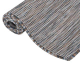 Vidaxl extérieur tapis plat tissé 80x150 cm marron et bleu