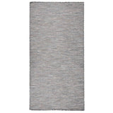 Vidaxl Extérieur tapis plat tissé 100x200 cm brun et bleu