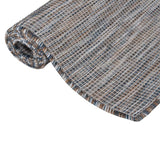 Vidaxl Extérieur tapis plat tissé 100x200 cm brun et bleu