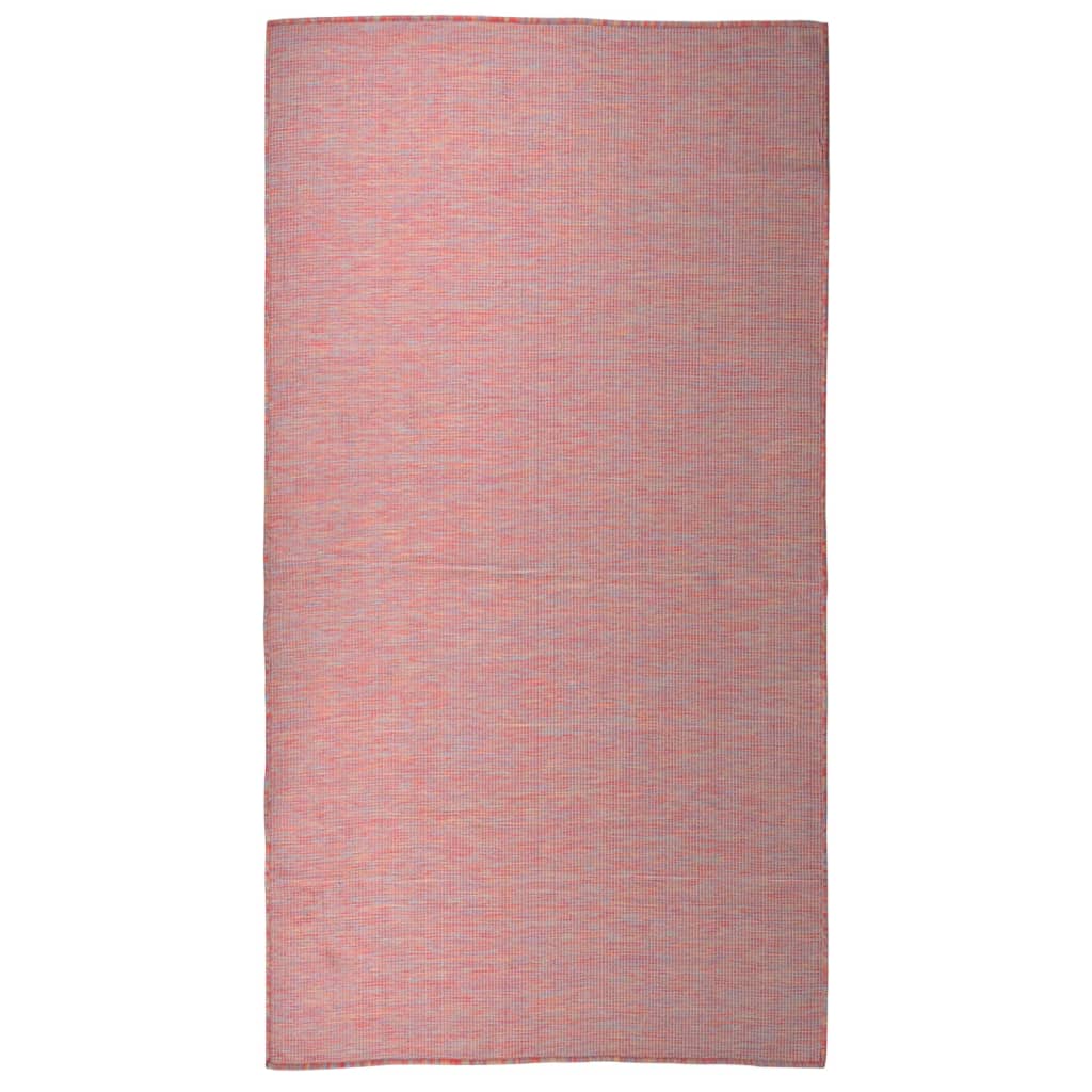 Vidaxl außerhalb des Teppichs flach gewebt 80x150 cm rot